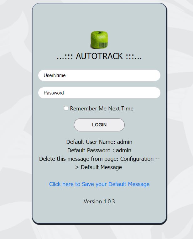 screenshot of Autotrack Asset Tracking